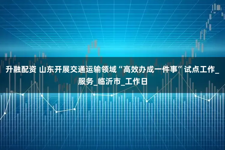 升融配资 山东开展交通运输领域“高效办成一件事”试点工作_服务_临沂市_工作日
