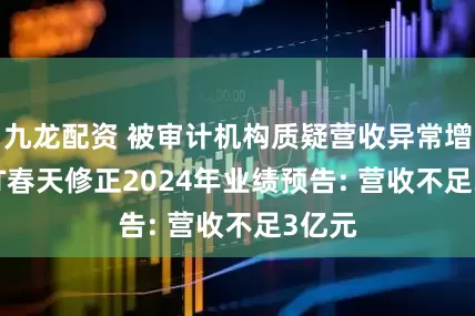 九龙配资 被审计机构质疑营收异常增长, ST春天修正2024年业绩预告: 营收不足3亿元